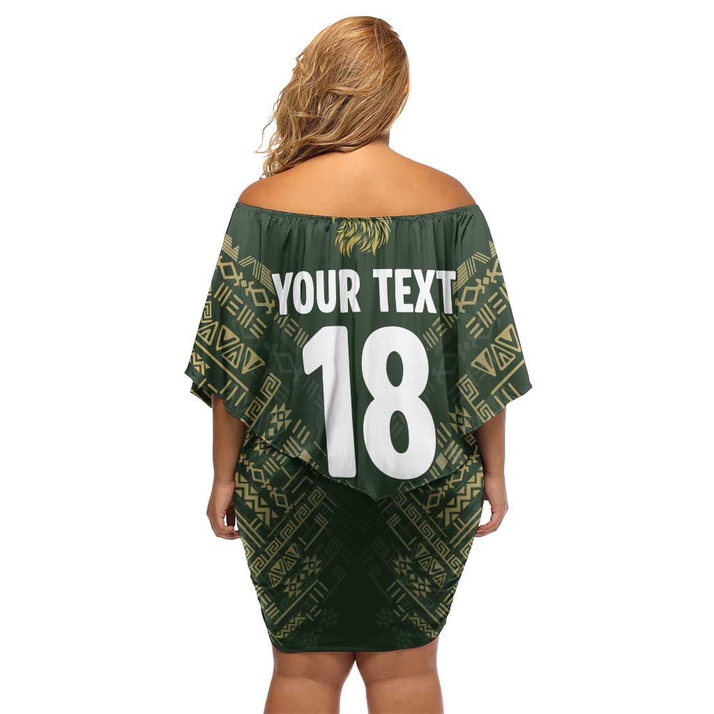 Custom Mexico Football Family Matching Off Shoulder Short Dress and Hawaiian Shirt Aztec Pattern Eagle - Wonder Print Shop