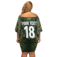 Custom Mexico Football Family Matching Off Shoulder Short Dress and Hawaiian Shirt Aztec Pattern Eagle - Wonder Print Shop