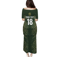 Custom Mexico Football Family Matching Puletasi and Hawaiian Shirt Aztec Pattern Eagle - Wonder Print Shop