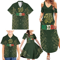 Custom Mexico Football Family Matching Summer Maxi Dress and Hawaiian Shirt Aztec Pattern Eagle - Wonder Print Shop