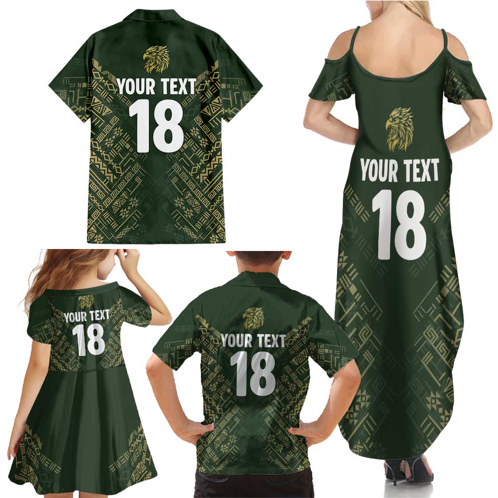 Custom Mexico Football Family Matching Summer Maxi Dress and Hawaiian Shirt Aztec Pattern Eagle - Wonder Print Shop