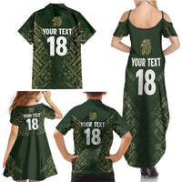 Custom Mexico Football Family Matching Summer Maxi Dress and Hawaiian Shirt Aztec Pattern Eagle - Wonder Print Shop