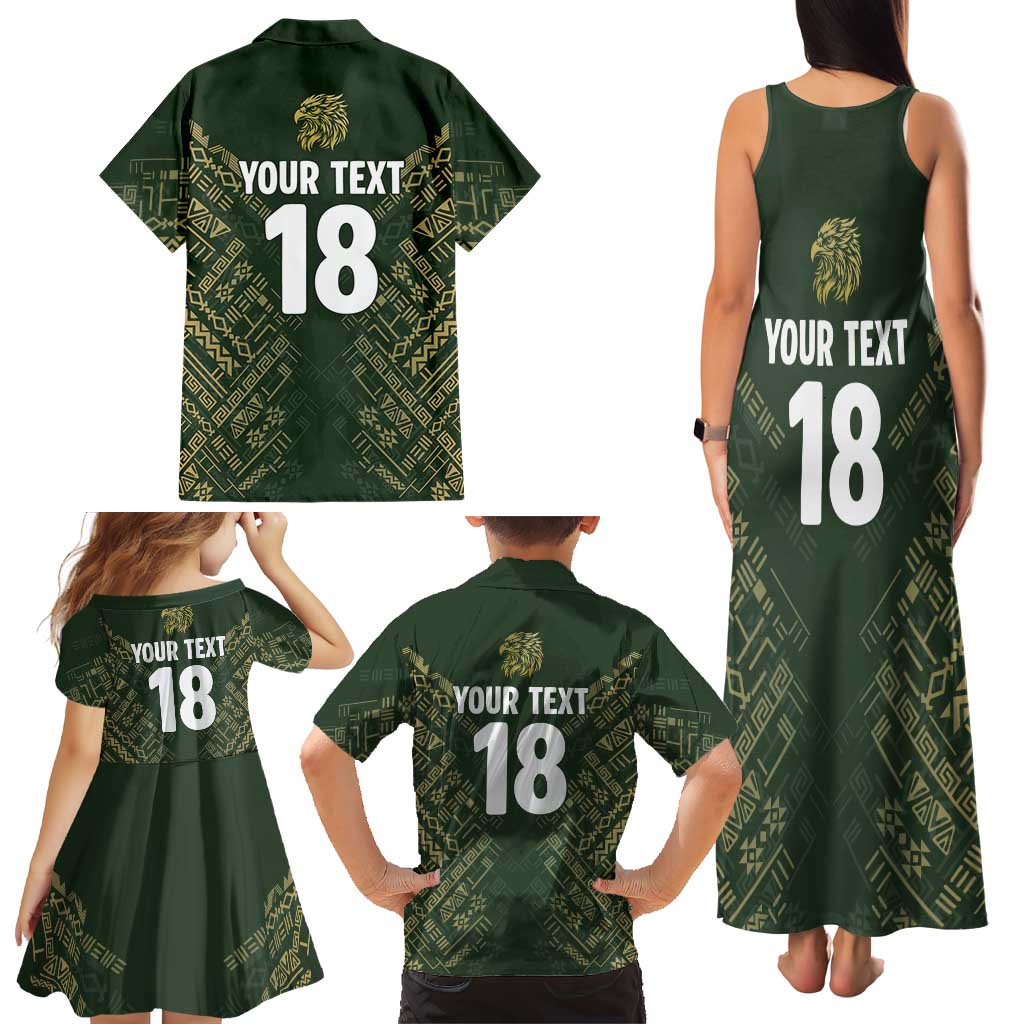 Custom Mexico Football Family Matching Tank Maxi Dress and Hawaiian Shirt Aztec Pattern Eagle - Wonder Print Shop