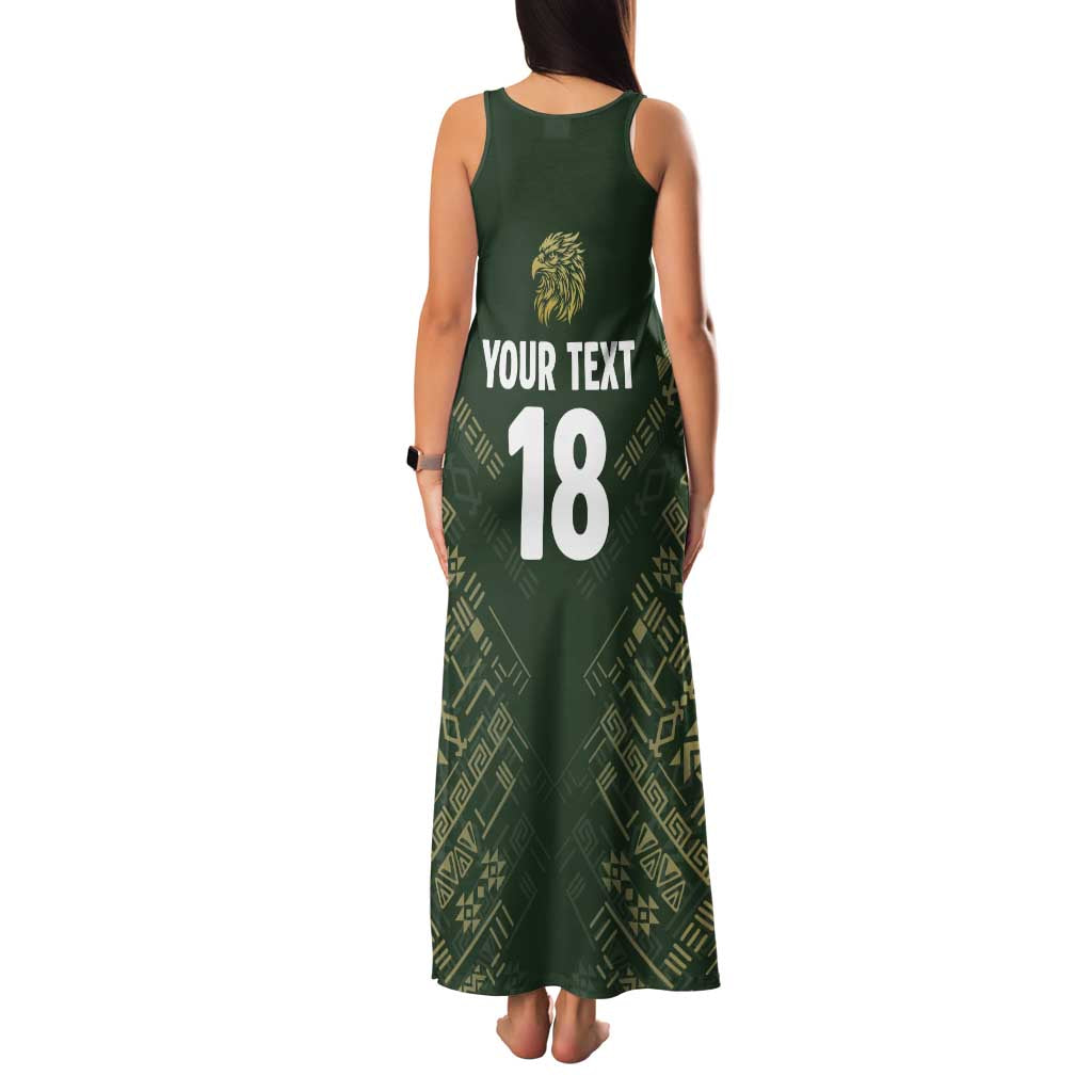 Custom Mexico Football Family Matching Tank Maxi Dress and Hawaiian Shirt Aztec Pattern Eagle - Wonder Print Shop