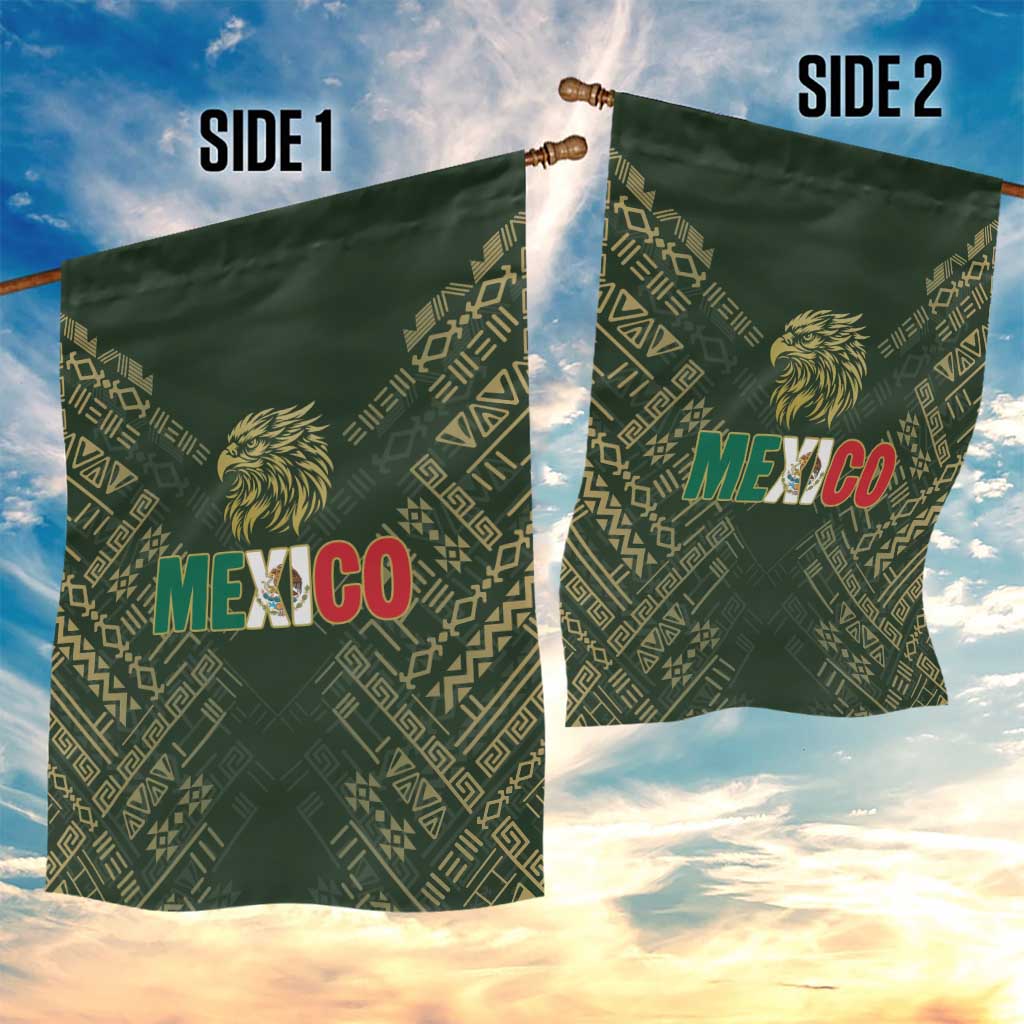 Mexico Football Garden Flag Aztec Pattern Eagle - Wonder Print Shop