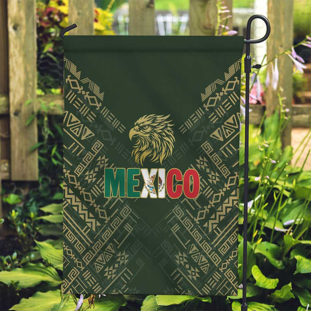 Mexico Football Garden Flag Aztec Pattern Eagle - Wonder Print Shop