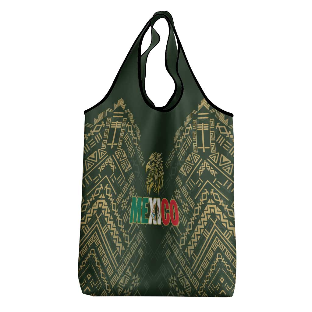 Mexico Football Grocery Bag Aztec Pattern Eagle - Wonder Print Shop