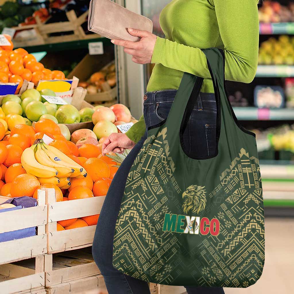 Mexico Football Grocery Bag Aztec Pattern Eagle - Wonder Print Shop
