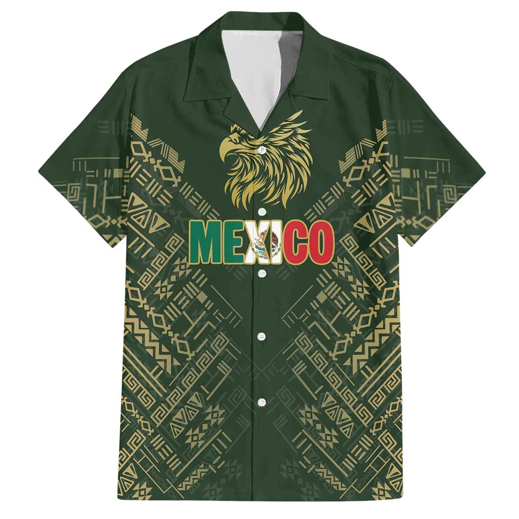 Custom Mexico Football Hawaiian Shirt Aztec Pattern Eagle - Wonder Print Shop