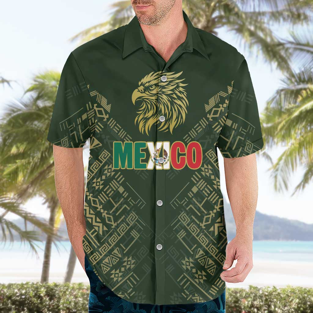 Custom Mexico Football Hawaiian Shirt Aztec Pattern Eagle - Wonder Print Shop