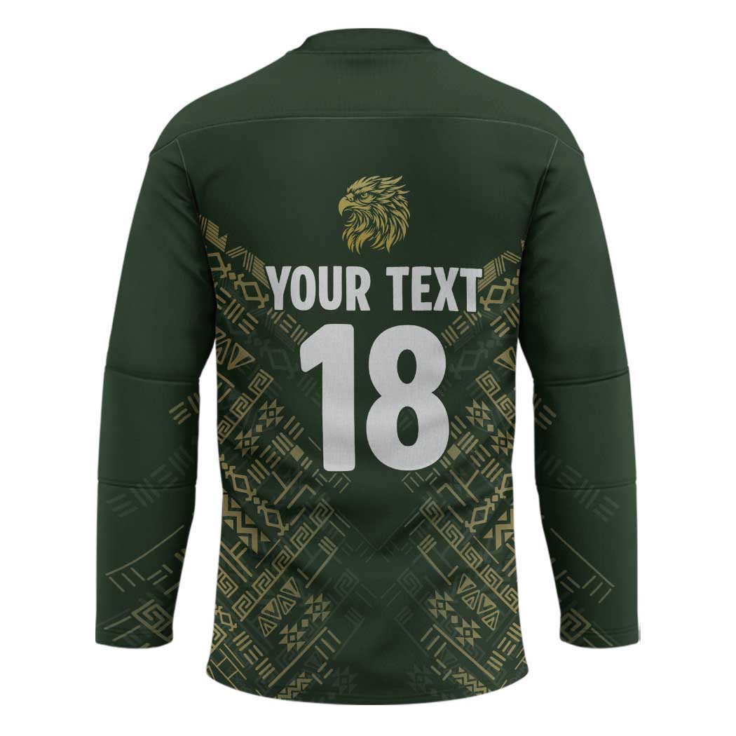 Custom Mexico Football Hockey Jersey Aztec Pattern Eagle - Wonder Print Shop