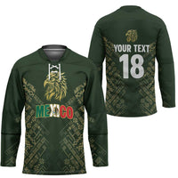 Custom Mexico Football Hockey Jersey Aztec Pattern Eagle - Wonder Print Shop