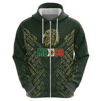Custom Mexico Football Hoodie Aztec Pattern Eagle - Wonder Print Shop