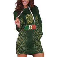 Custom Mexico Football Hoodie Dress Aztec Pattern Eagle - Wonder Print Shop