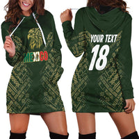 Custom Mexico Football Hoodie Dress Aztec Pattern Eagle - Wonder Print Shop
