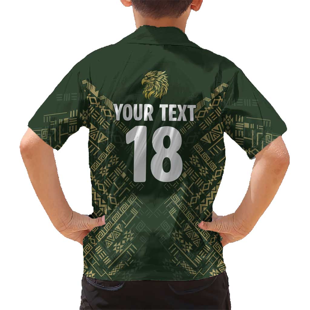 Custom Mexico Football Kid Hawaiian Shirt Aztec Pattern Eagle - Wonder Print Shop
