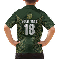 Custom Mexico Football Kid Hawaiian Shirt Aztec Pattern Eagle - Wonder Print Shop