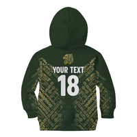 Custom Mexico Football Kid Hoodie Aztec Pattern Eagle - Wonder Print Shop