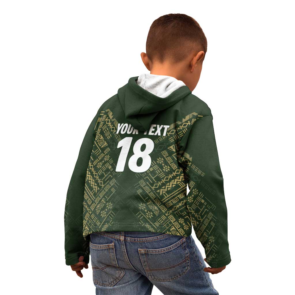 Custom Mexico Football Kid Hoodie Aztec Pattern Eagle - Wonder Print Shop