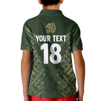Custom Mexico Football Kid Polo Shirt Aztec Pattern Eagle - Wonder Print Shop