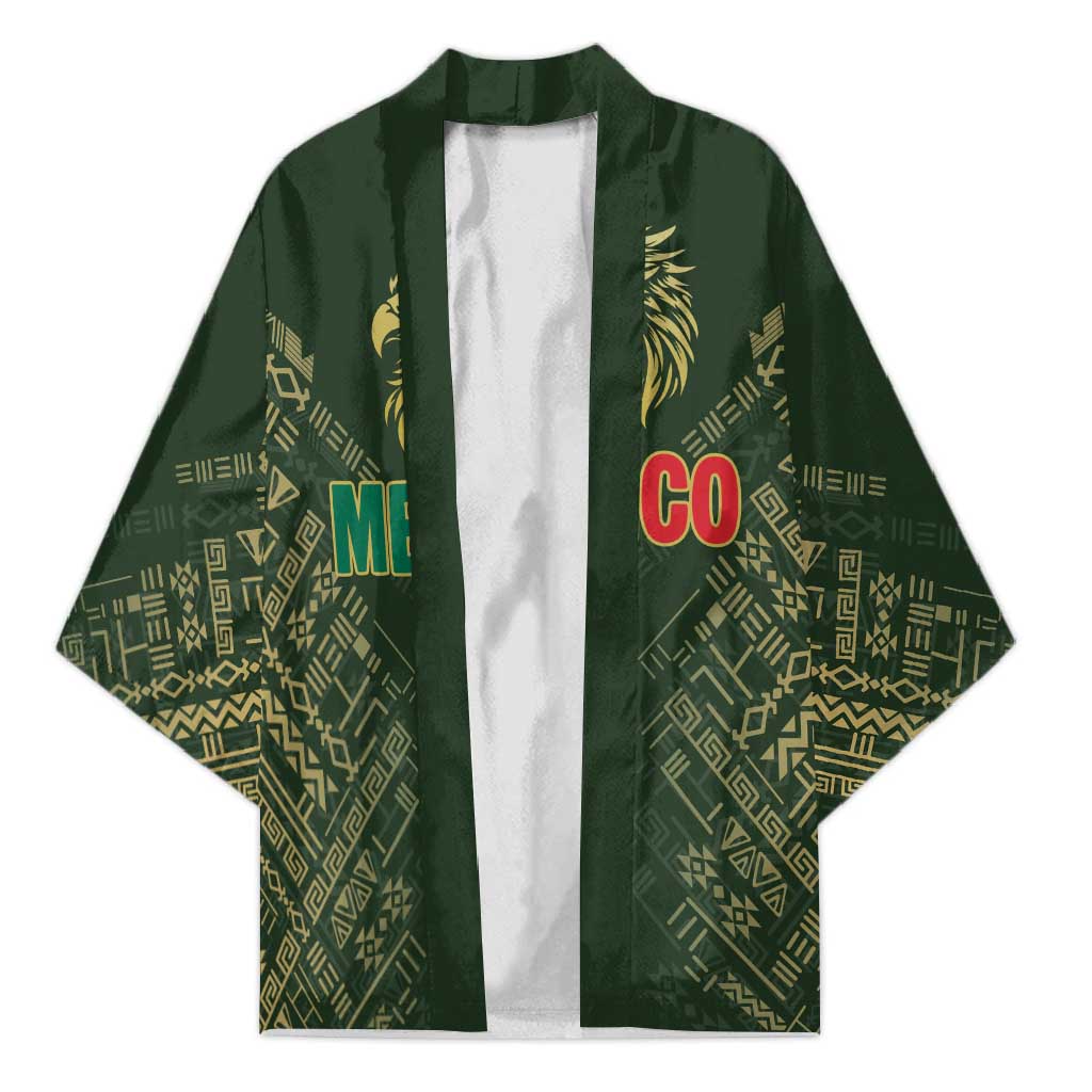 Custom Mexico Football Kimono Aztec Pattern Eagle - Wonder Print Shop