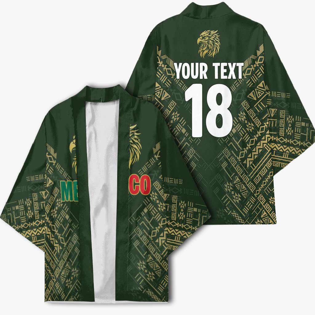 Custom Mexico Football Kimono Aztec Pattern Eagle - Wonder Print Shop