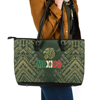 Mexico Football Leather Tote Bag Aztec Pattern Eagle - Wonder Print Shop