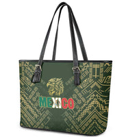 Mexico Football Leather Tote Bag Aztec Pattern Eagle - Wonder Print Shop