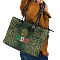 Mexico Football Leather Tote Bag Aztec Pattern Eagle - Wonder Print Shop