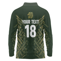 Custom Mexico Football Long Sleeve Polo Shirt Aztec Pattern Eagle - Wonder Print Shop
