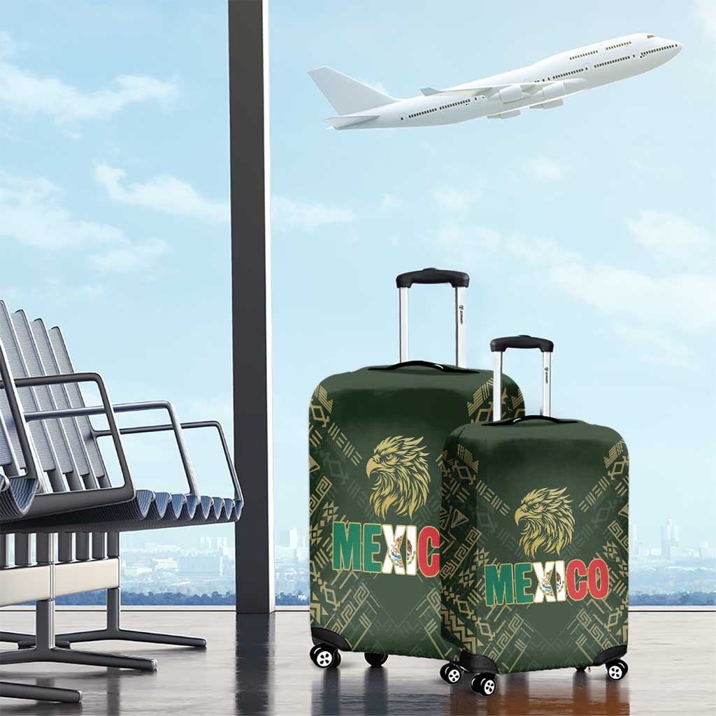 Mexico Football Luggage Cover Aztec Pattern Eagle - Wonder Print Shop