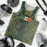 Custom Mexico Football Men Tank Top Aztec Pattern Eagle - Wonder Print Shop
