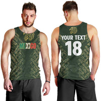 Custom Mexico Football Men Tank Top Aztec Pattern Eagle - Wonder Print Shop