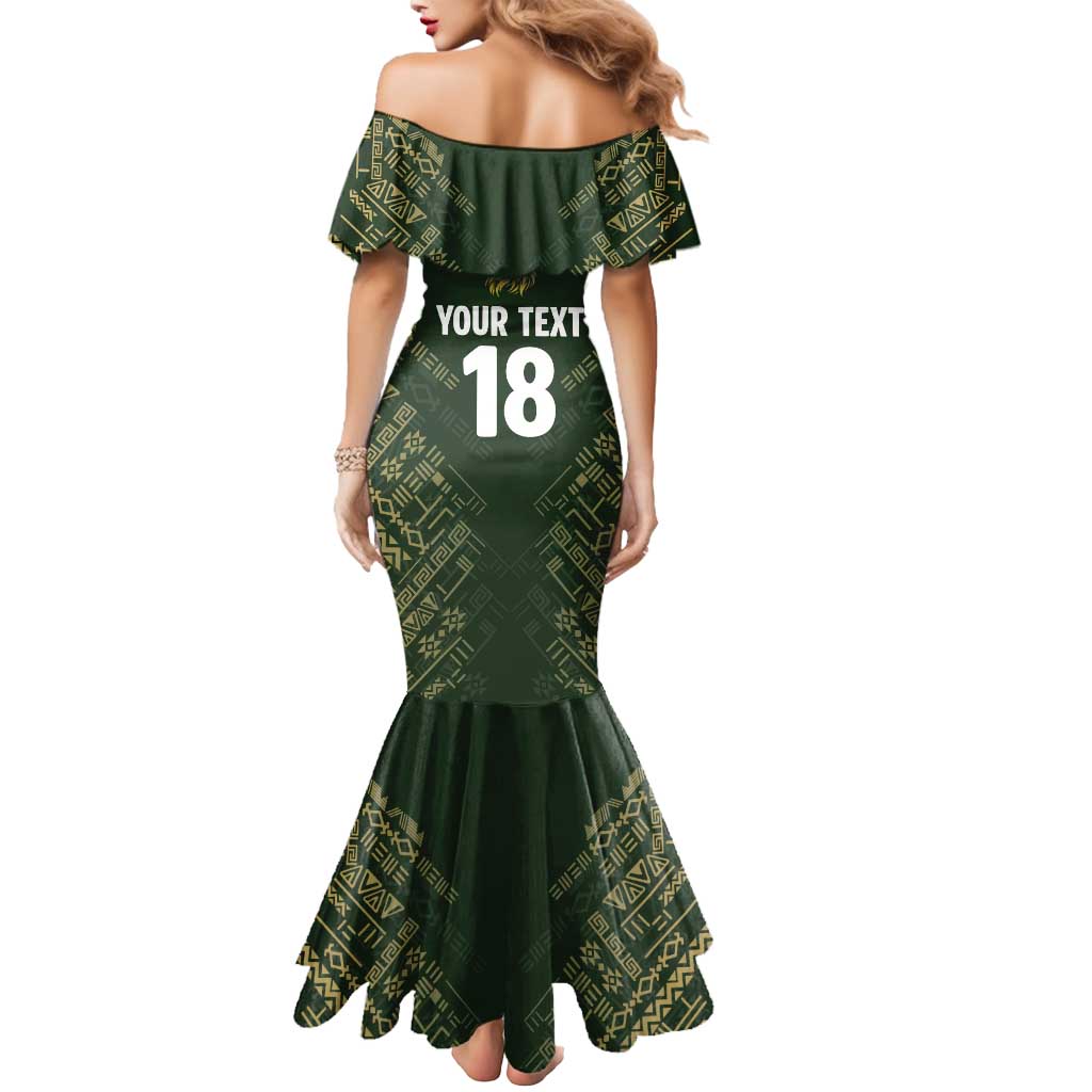 Custom Mexico Football Mermaid Dress Aztec Pattern Eagle - Wonder Print Shop
