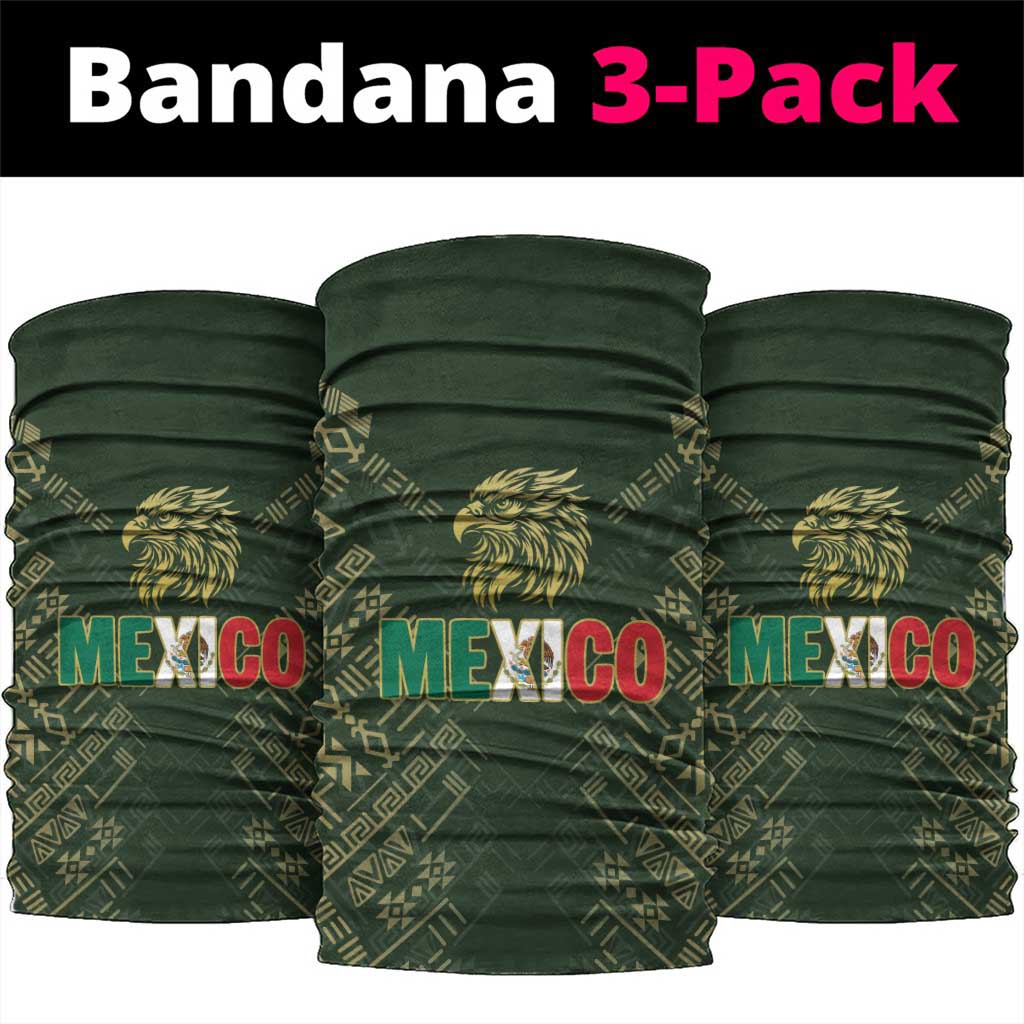 Mexico Football Neck Gaiter Aztec Pattern Eagle - Wonder Print Shop