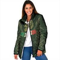 Custom Mexico Football Padded Jacket Aztec Pattern Eagle - Wonder Print Shop