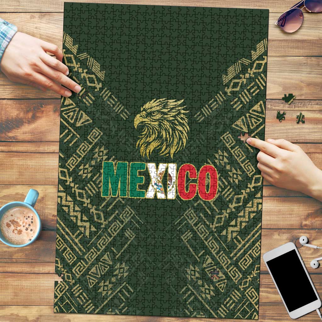 Mexico Football Puzzle Aztec Pattern Eagle - Wonder Print Shop