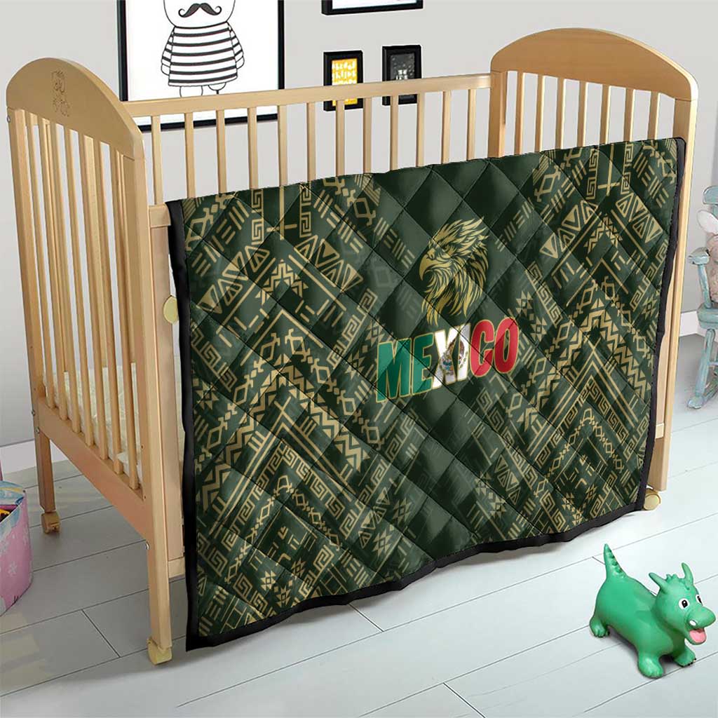 Mexico Football Quilt Aztec Pattern Eagle - Wonder Print Shop