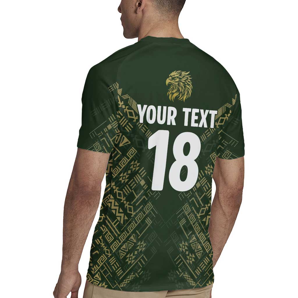 Custom Mexico Football Rugby Jersey Aztec Pattern Eagle - Wonder Print Shop