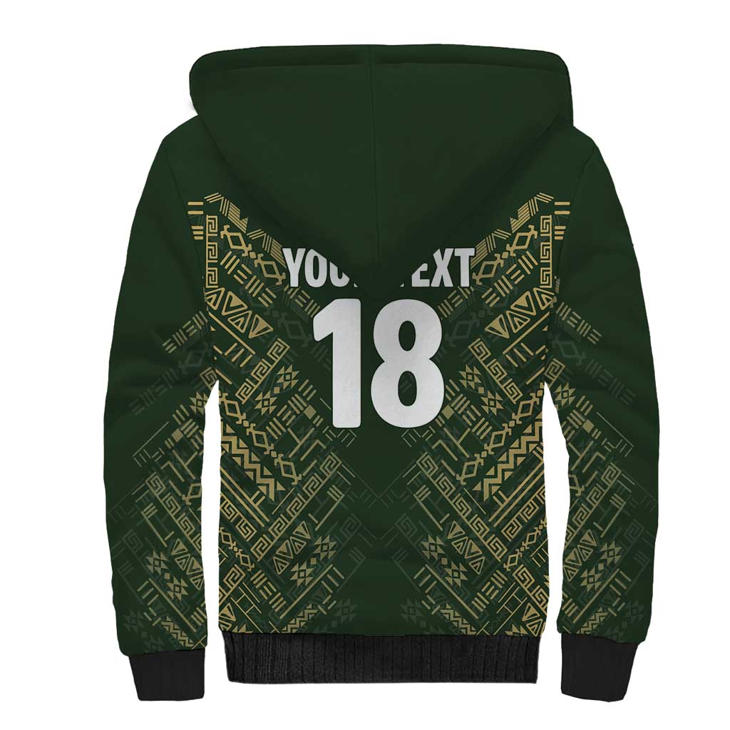 Custom Mexico Football Sherpa Hoodie Aztec Pattern Eagle - Wonder Print Shop
