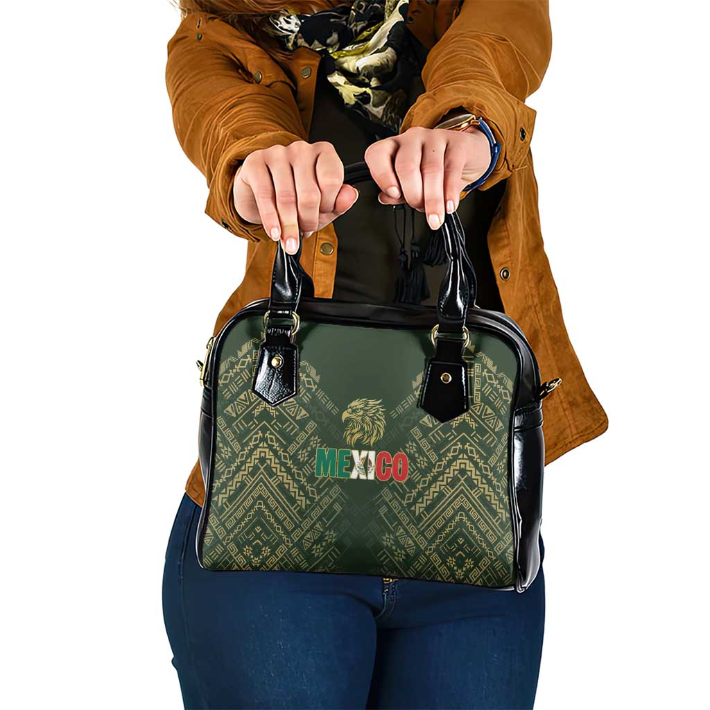 Mexico Football Shoulder Handbag Aztec Pattern Eagle - Wonder Print Shop