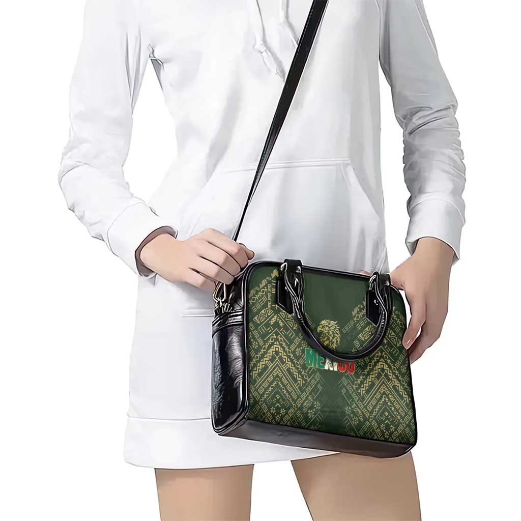 Mexico Football Shoulder Handbag Aztec Pattern Eagle - Wonder Print Shop