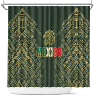 Mexico Football Shower Curtain Aztec Pattern Eagle - Wonder Print Shop