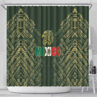 Mexico Football Shower Curtain Aztec Pattern Eagle - Wonder Print Shop