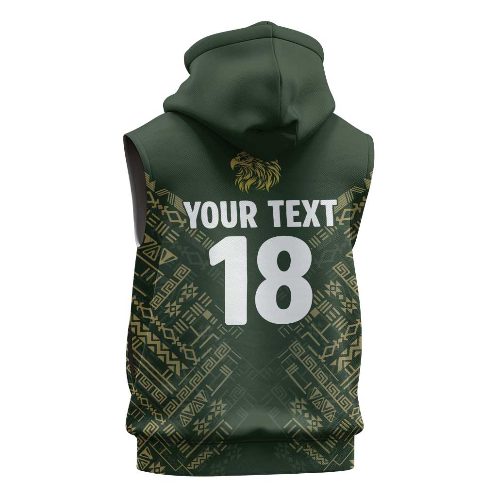 Custom Mexico Football Sleeveless Hoodie Aztec Pattern Eagle - Wonder Print Shop
