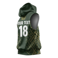 Custom Mexico Football Sleeveless Hoodie Aztec Pattern Eagle - Wonder Print Shop