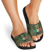 Mexico Football Slide Sandals Aztec Pattern Eagle - Wonder Print Shop
