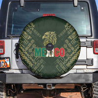 Mexico Football Spare Tire Cover Aztec Pattern Eagle - Wonder Print Shop