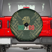 Mexico Football Spare Tire Cover Aztec Pattern Eagle - Wonder Print Shop