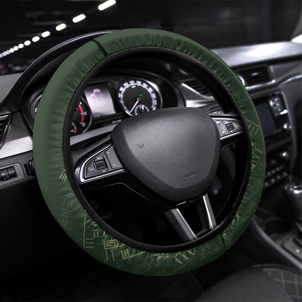 Mexico Football Steering Wheel Cover Aztec Pattern Eagle - Wonder Print Shop